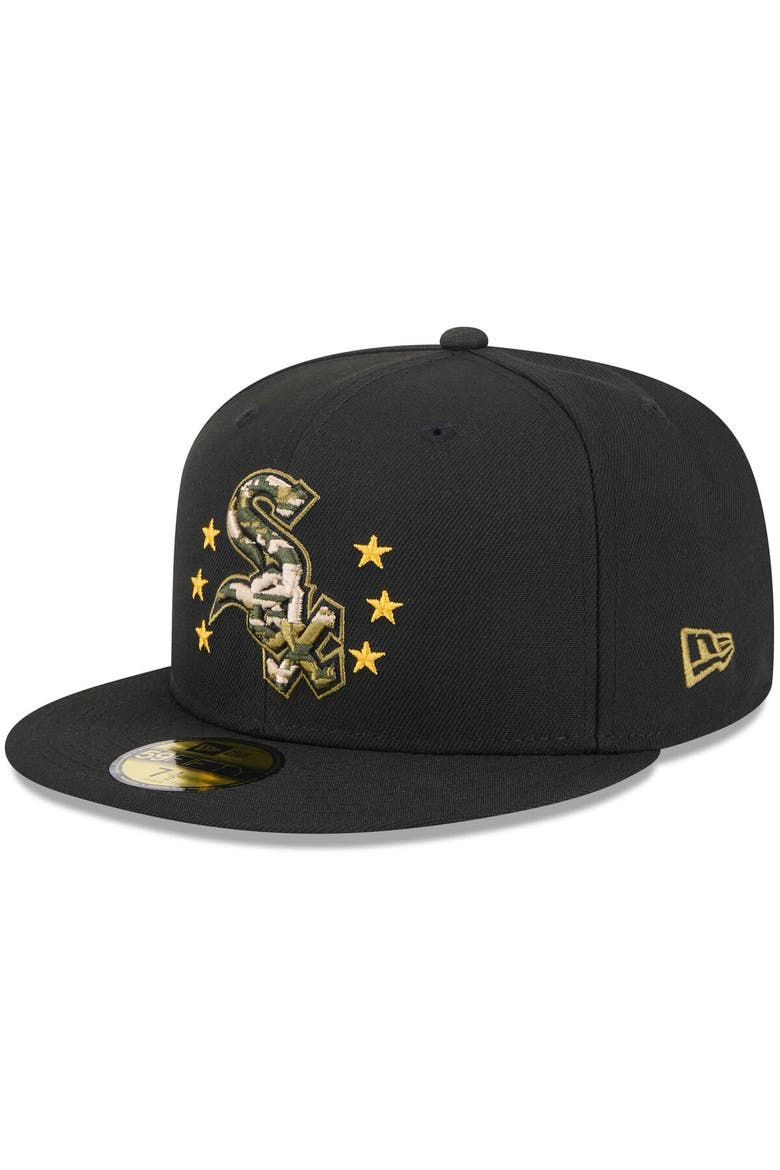 Men's New Era  Black Chicago White Sox 2024 Armed Forces Day On-Field 59FIFTY Fitted Hat, Alternate, color, Black
