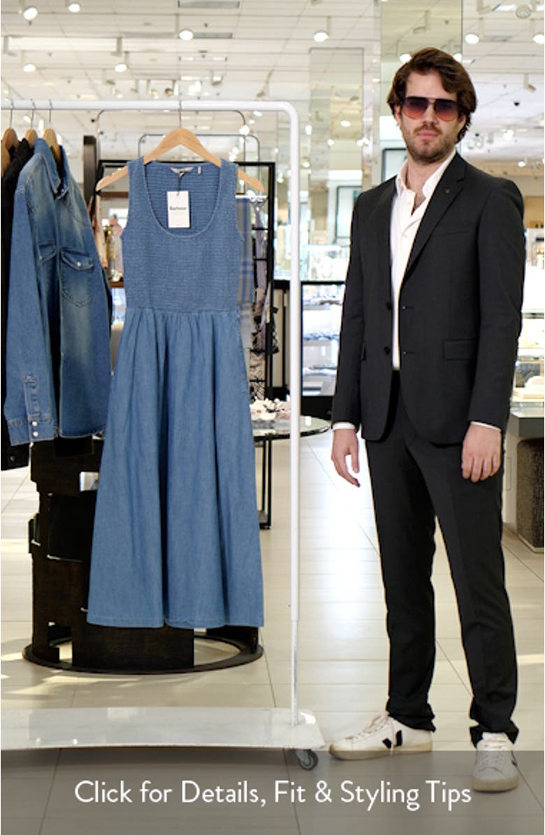 Josie Sleeveless Chambray Midi Dress, sales video thumbnail