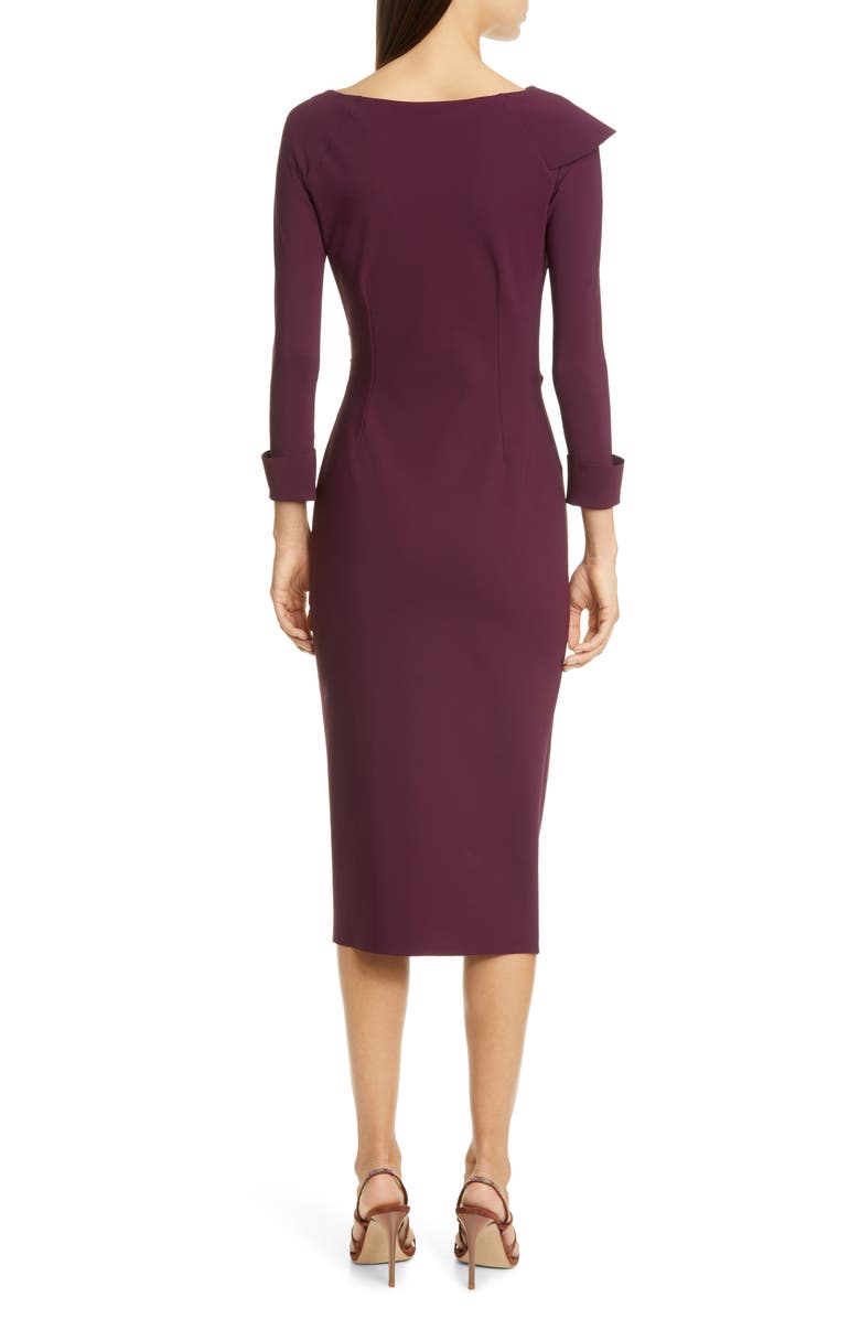 Chiara Boni La Petite Robe Tessana Asymmetrical Collar Sheath Dress, Alternate, color,