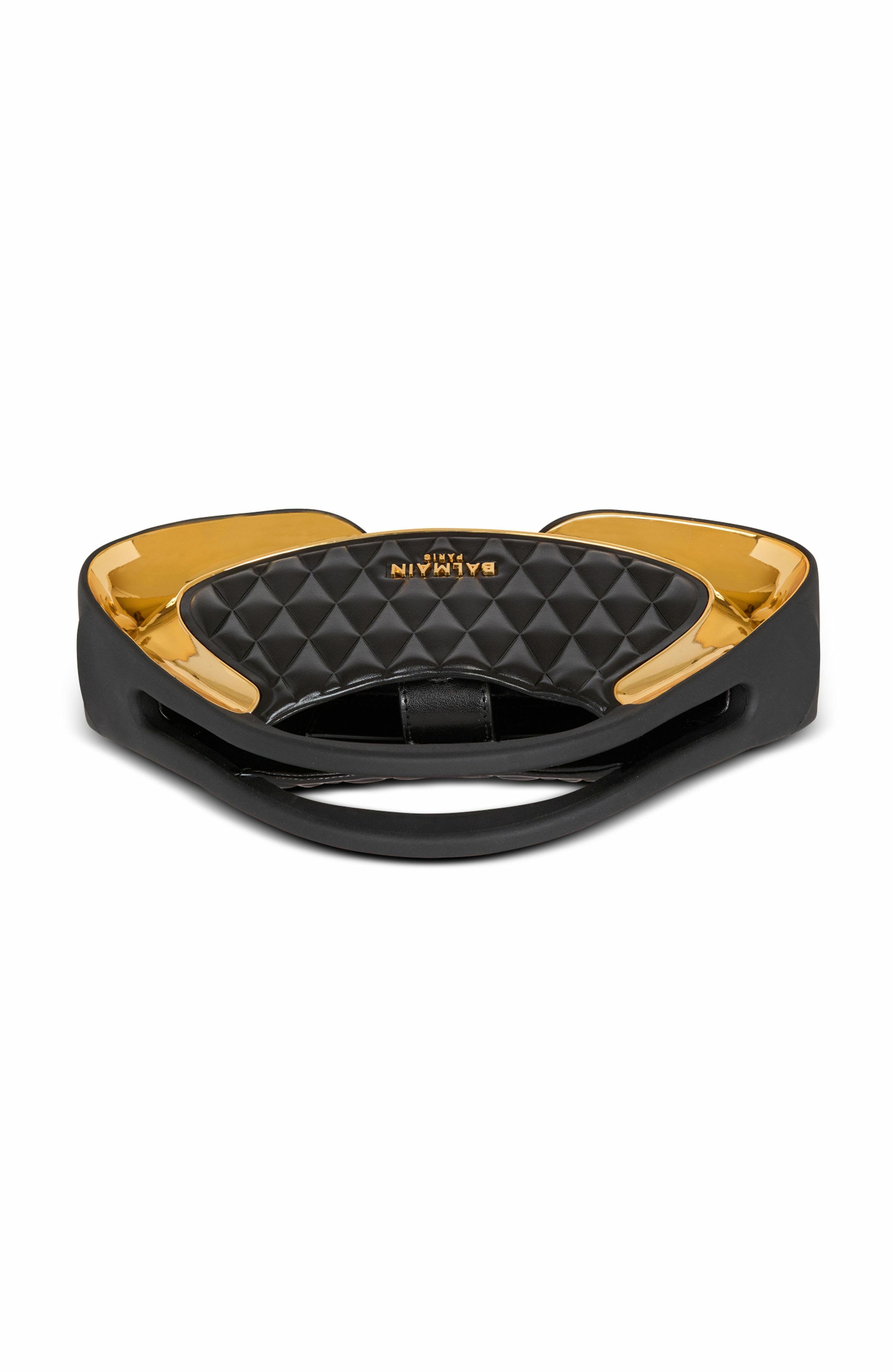 Balmain Quilted Small Jolie Madame Bag, Alternate, color, Black