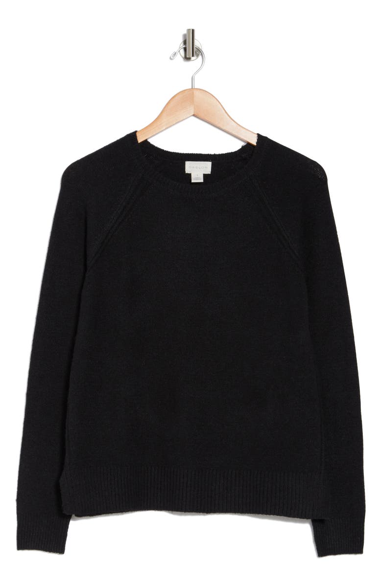 Caslon<sup>®</sup> Raglan Sleeve Sweater, Alternate, color, Black