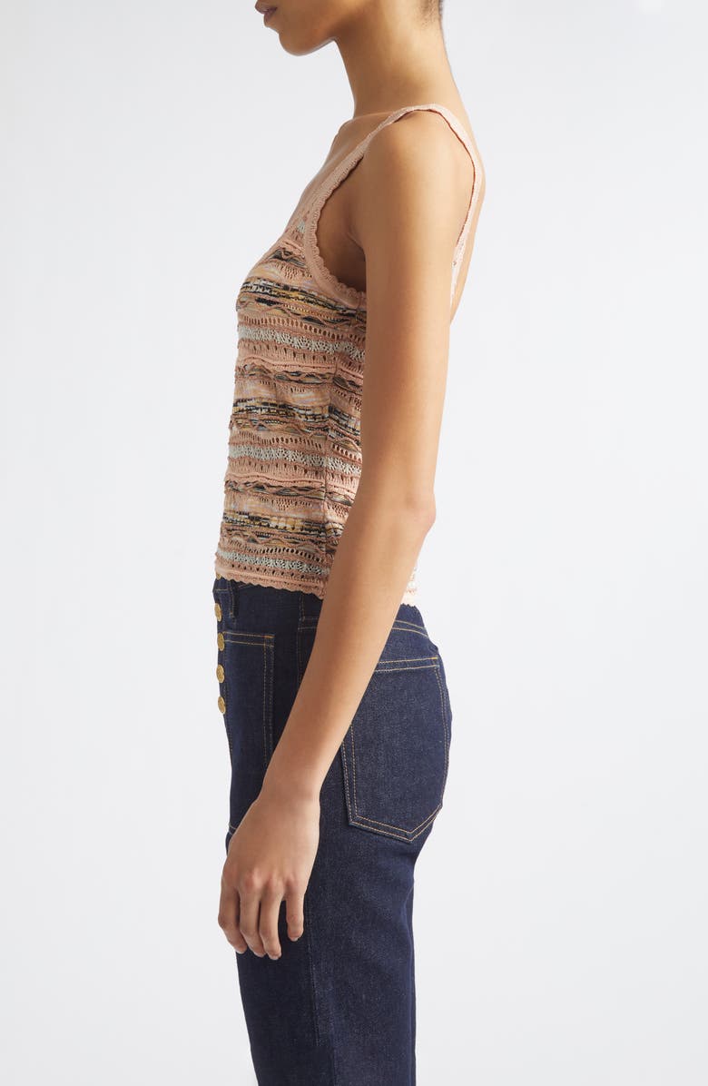Ulla Johnson Clotide Multi Stitch Pointelle Tank, Alternate, color, Hibiscus