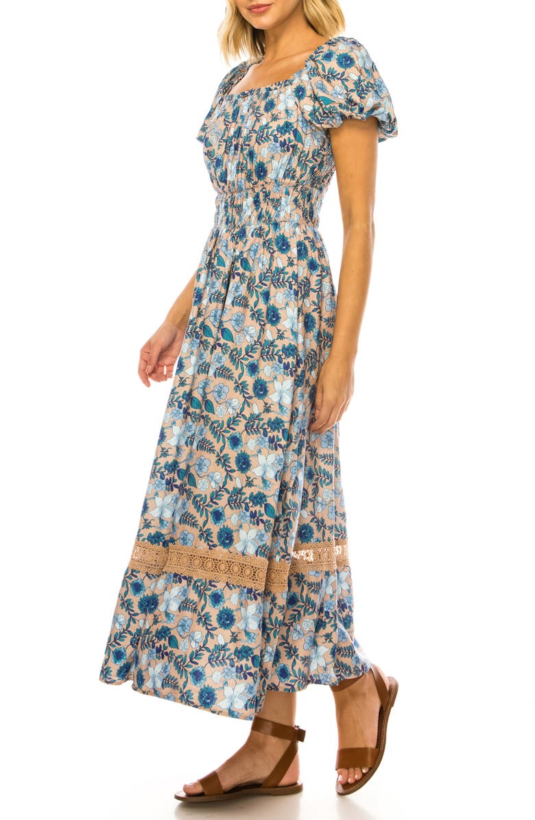 A COLLECTIVE STORY Floral Print Maxi Dress, Alternate, color, Hazelnut