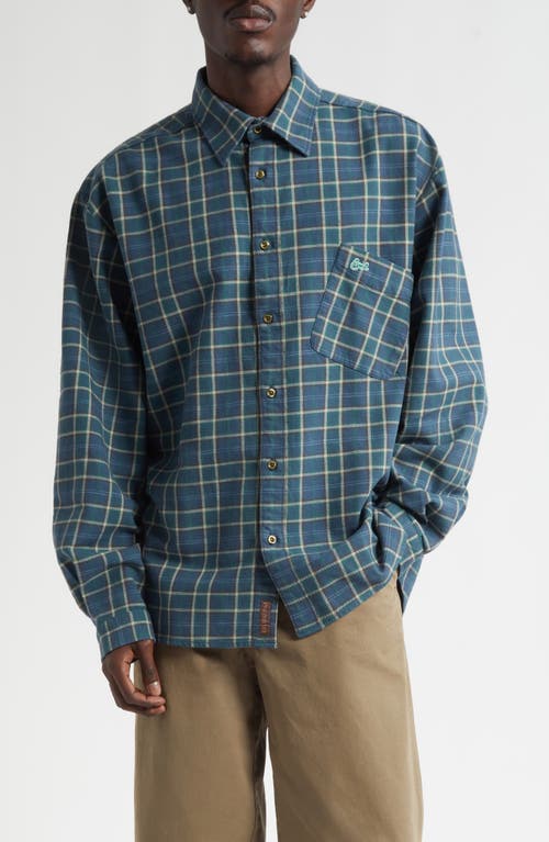 Erl Gender Inclusive Plaid Flannel Overshirt In Green