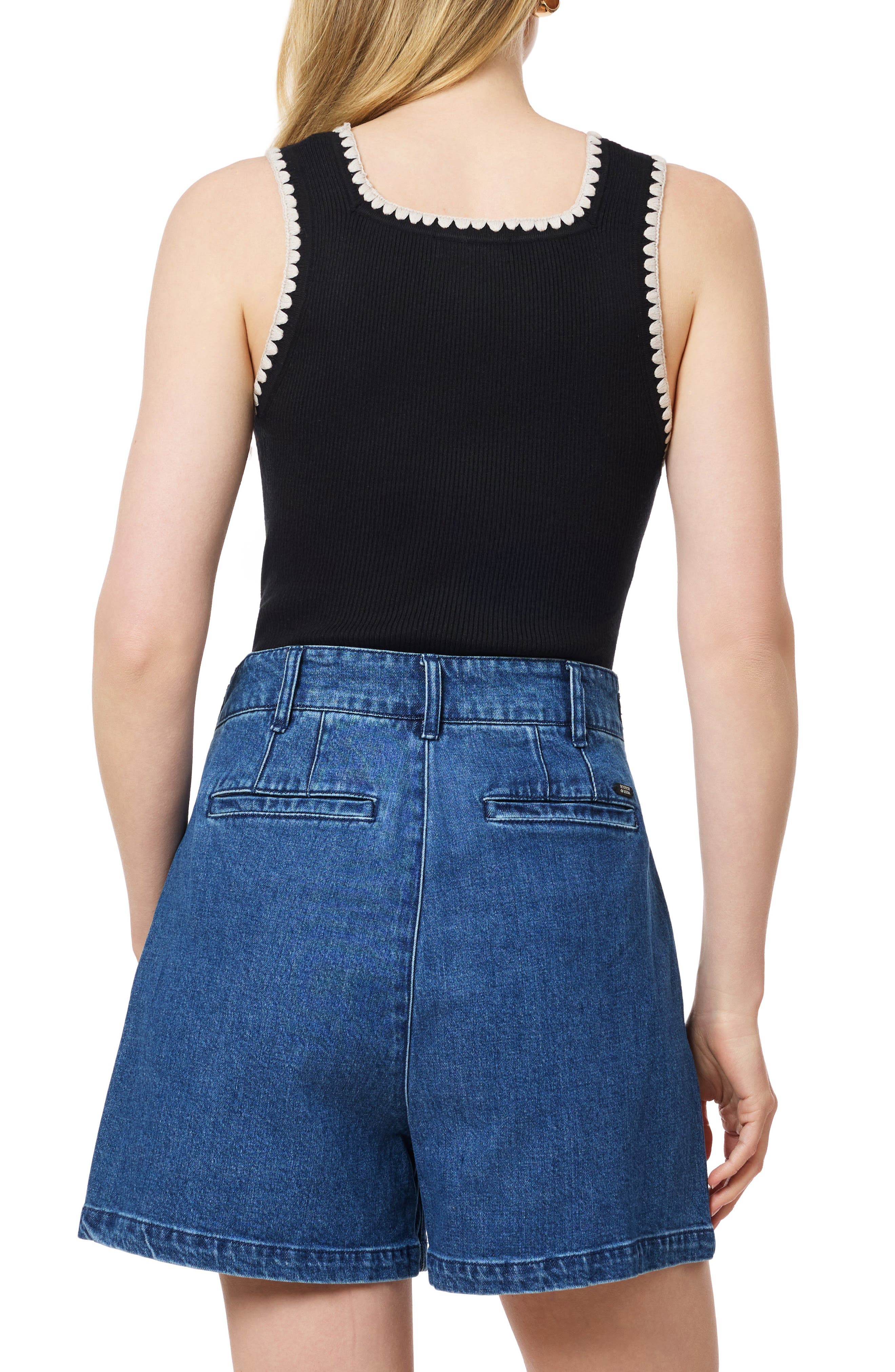Embroidered Trim Sweater Tank - image 2