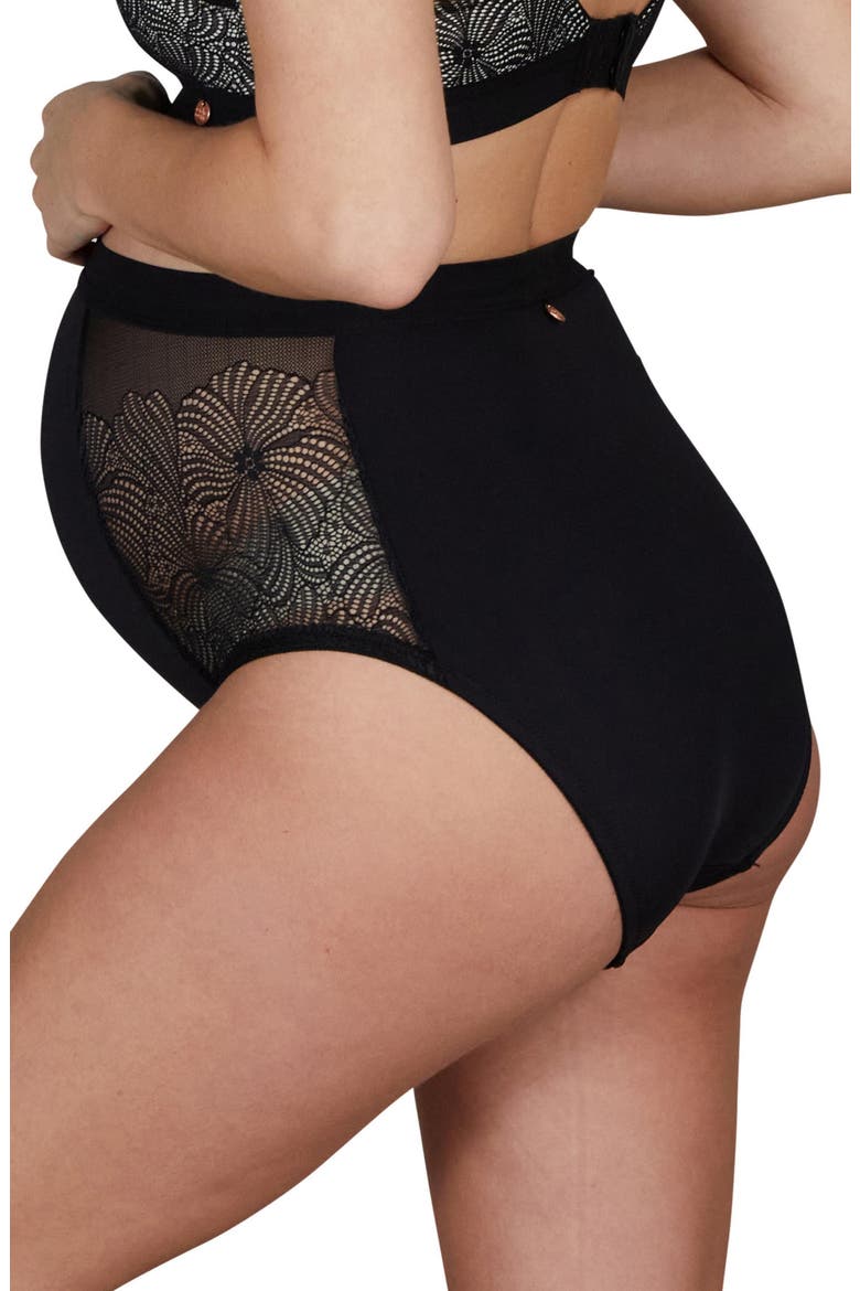 Maxi maternity panties Dahlia, Alternate, color, BLACK