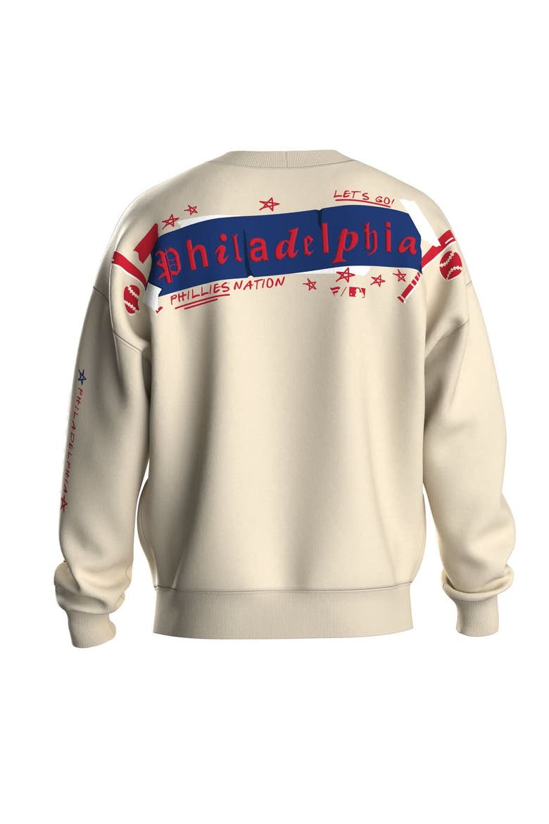 Women's Fanatics  Beige Philadelphia Phillies Graffiti Fleece Sweatshirt, Alternate, color, Beige