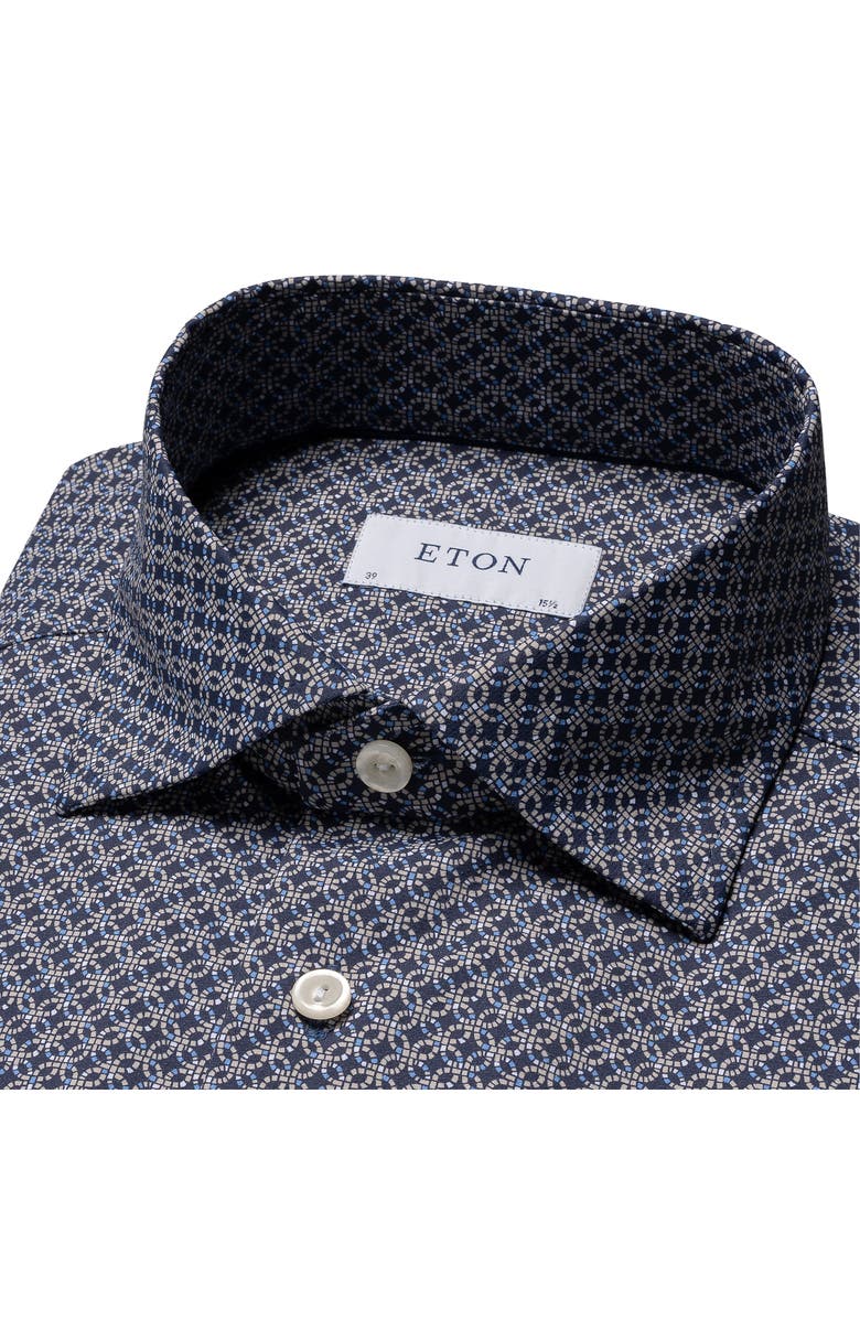 Eton Slim Fit Geometric Print Stretch Dress Shirt, Alternate, color,