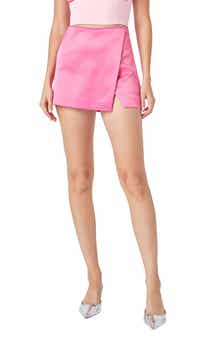 Endless Rose Faux Wrap Stretch Satin Skort