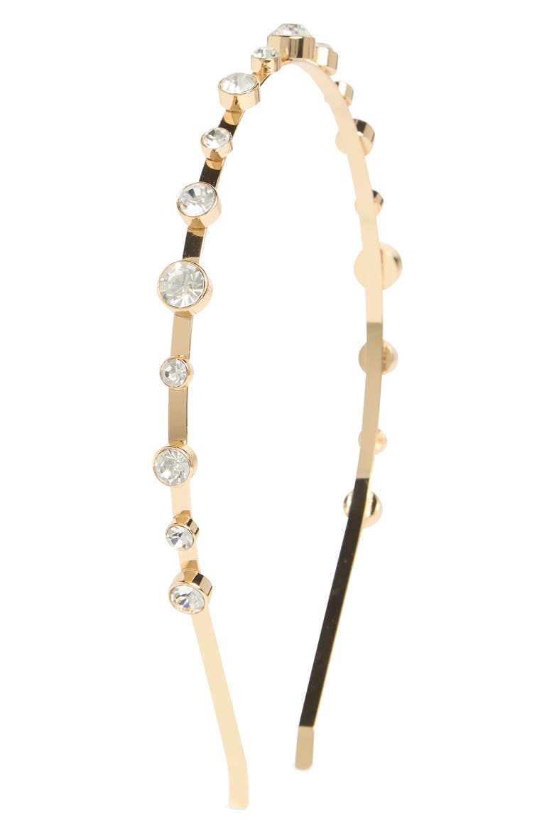 Crystal Studded Headband, Main, color, GOLD