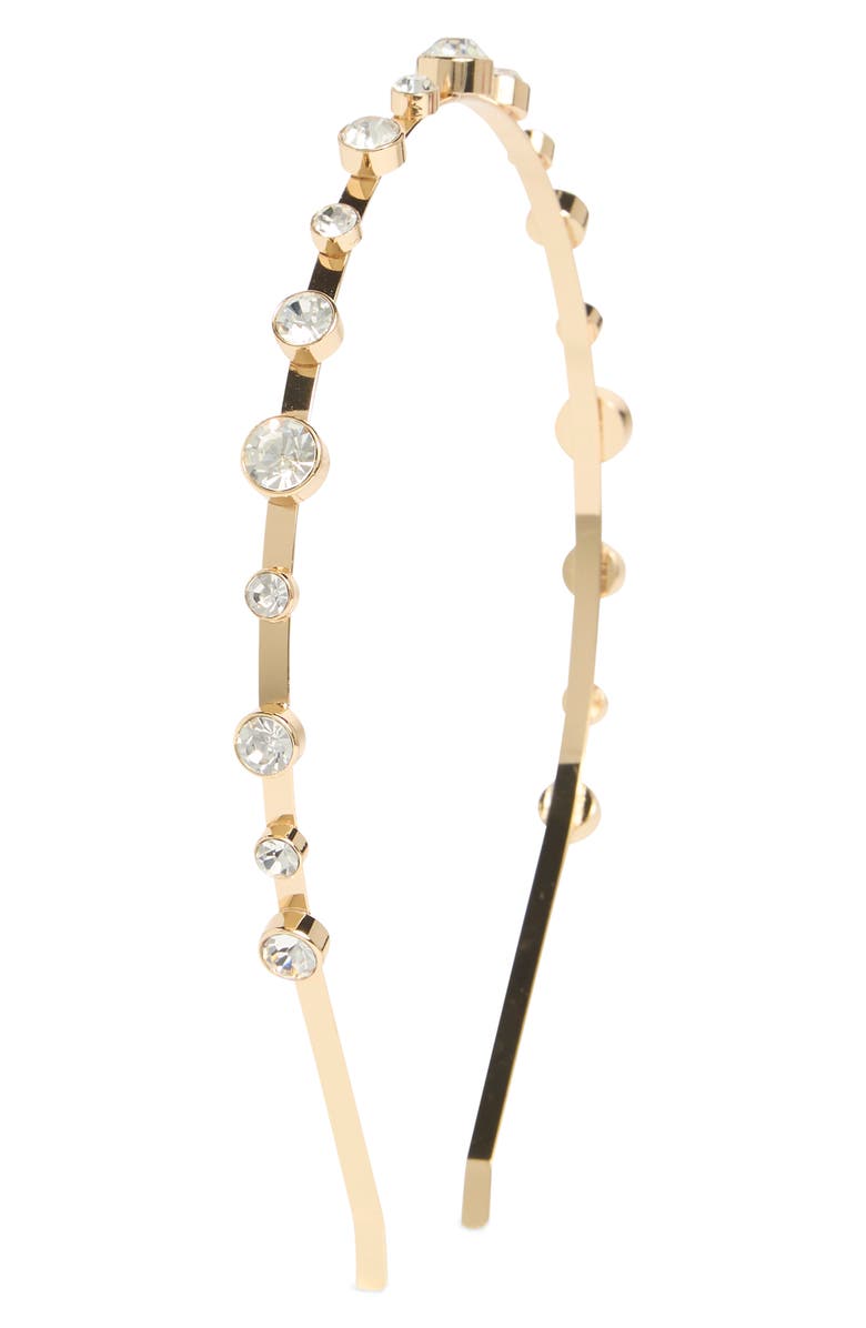 Ettika Crystal Studded Headband, Main, color, Gold