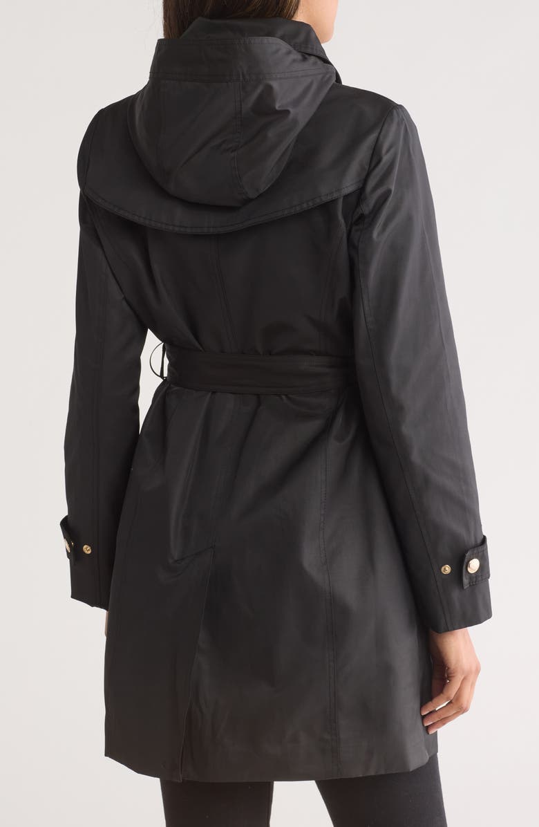 Michael Kors Water Resistant Hooded Belted Trench Coat, Alternate, color, 