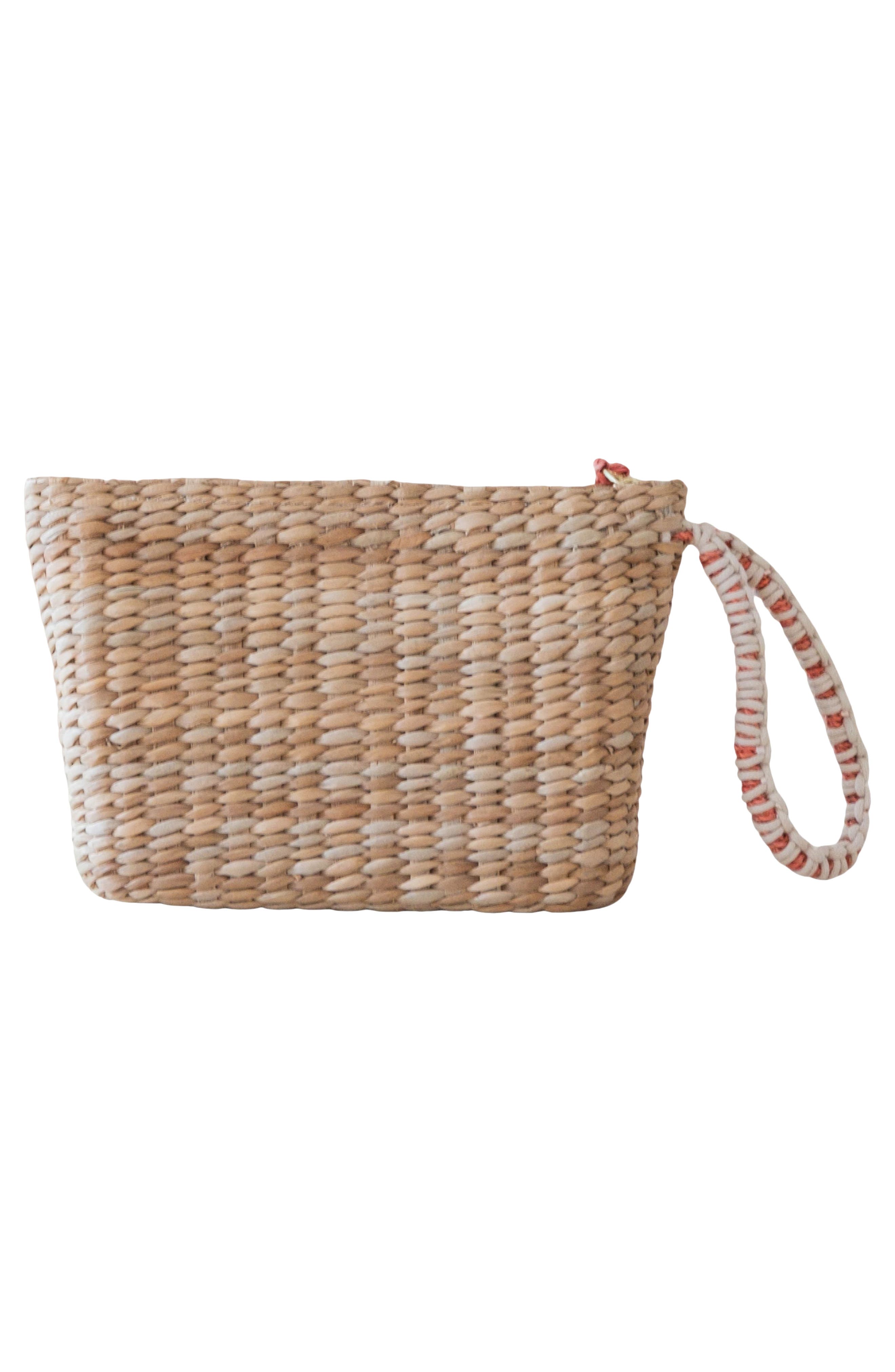 LIKHA Tomato Embroidered Straw Pouch, Alternate, color, 