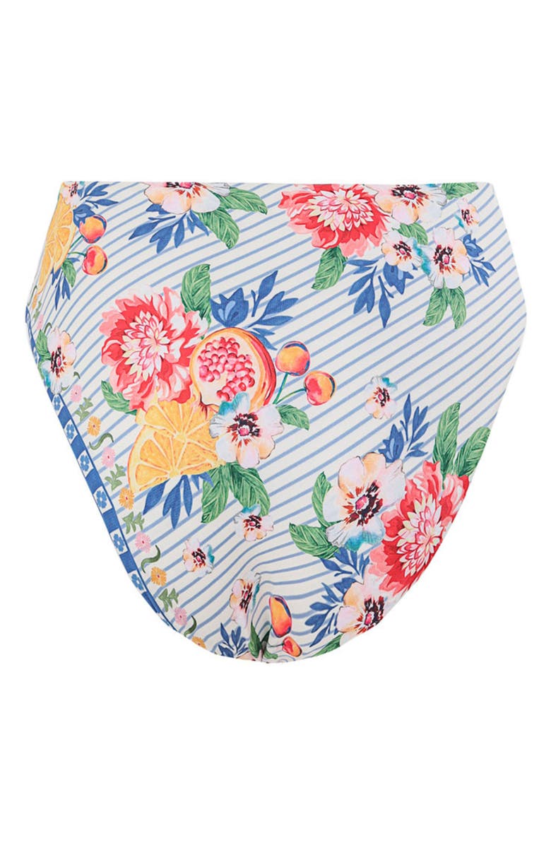 Agua Bendita Penelope Basket High Waist Bikini Bottoms, Alternate, color, Blue