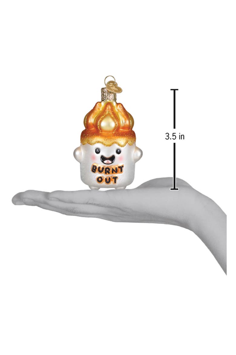 Burnt-Out Marshmallow Christmas Ornament, Alternate, color, WHITE MULTI