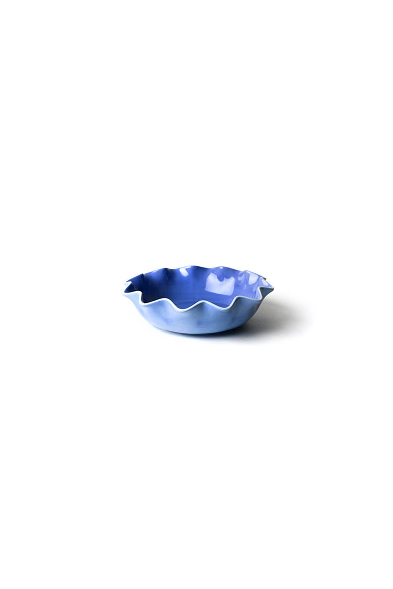 French Blue Color Block Ruffle Entree Bowl, Main, color, Blue