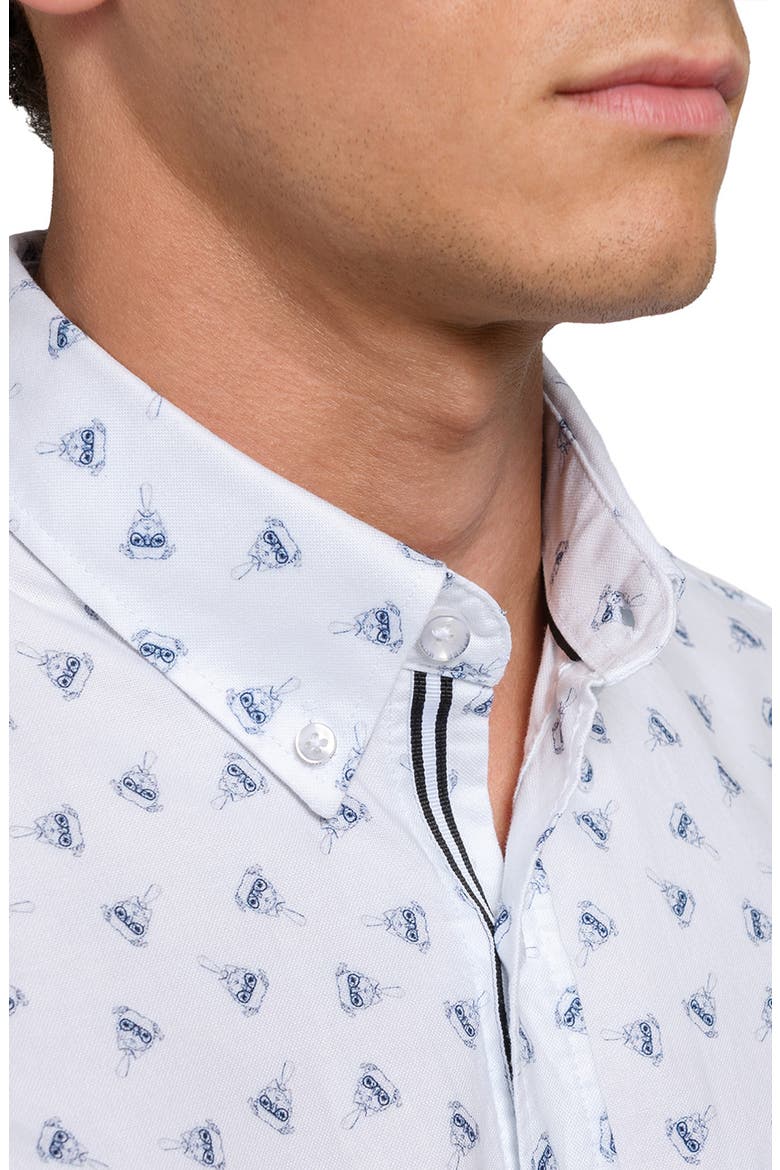 Pug Print Oxford Basic, Alternate, color, WHITE