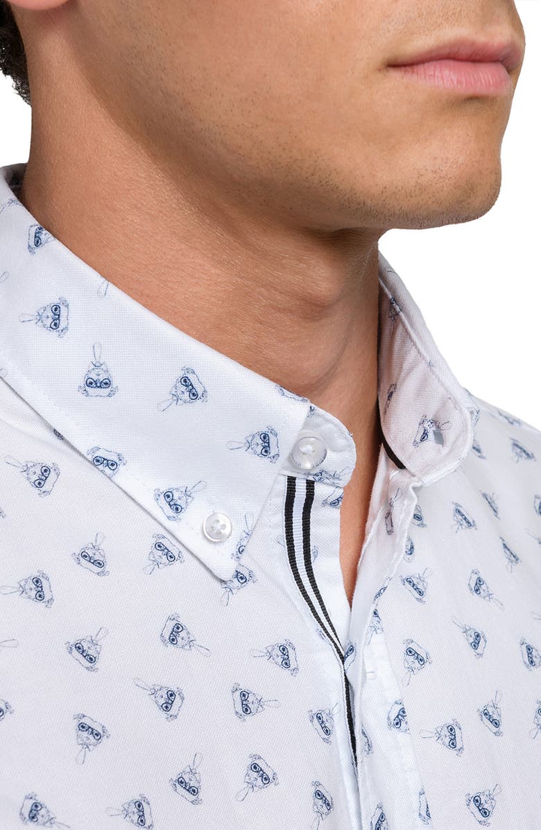 Brooklyn Brigade Pug Print Oxford Basic, Alternate, color, White