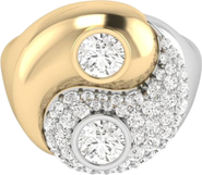Everlee Yin-Yang Lab Diamond Ring in 14K Two-Tone Gold