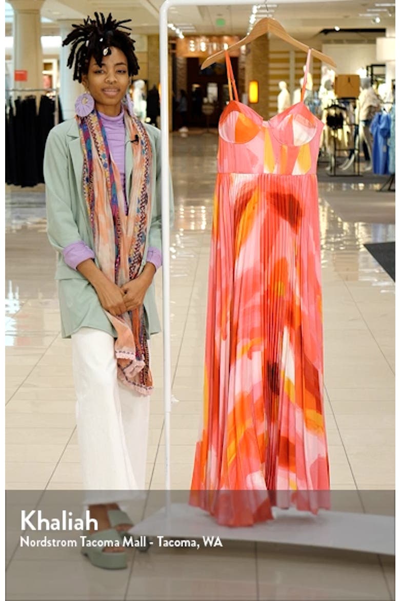 Mali Bustier Pleated Satin Gown video