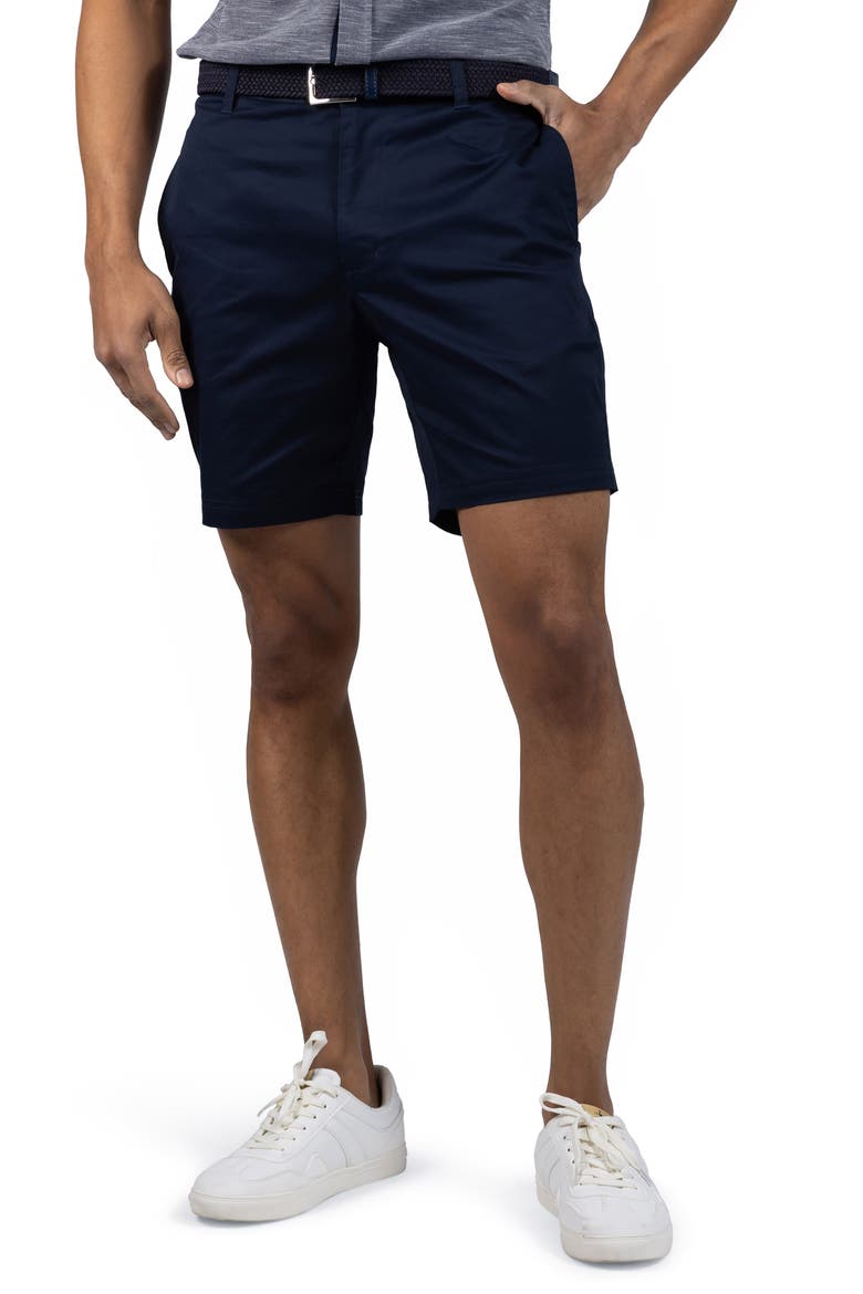 Stretch Cotton Performance Shorts, Main, color, NAVY