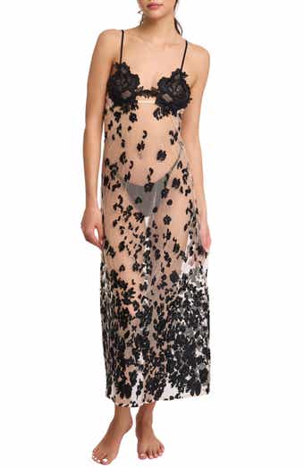 Rya Collection Kiki Flower Appliqué Mesh Nightgown