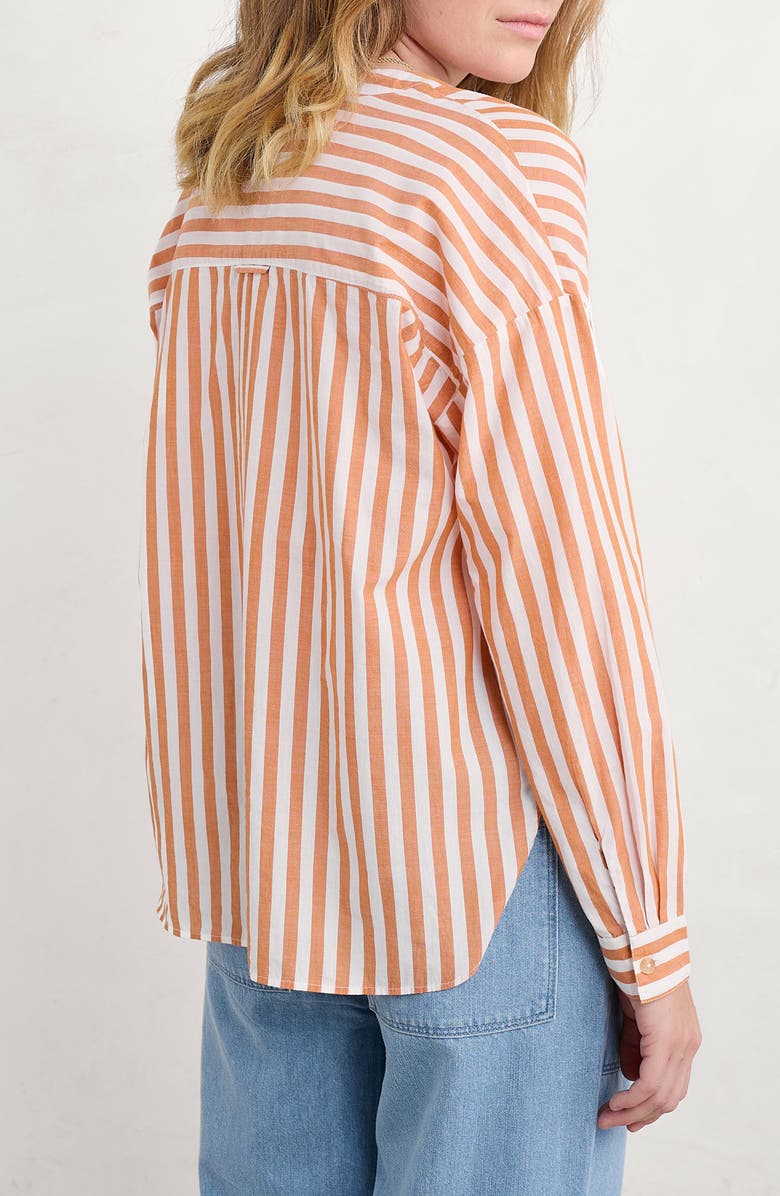Seasalt Cornwall Eyebright Stripe Organic Cotton Popover Shirt, Alternate, color, Mini Scallion Cumin