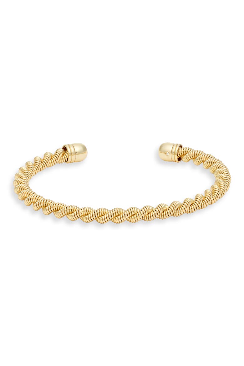 Twisted Flexible Cuff Bracelet, Main, color, GOLD