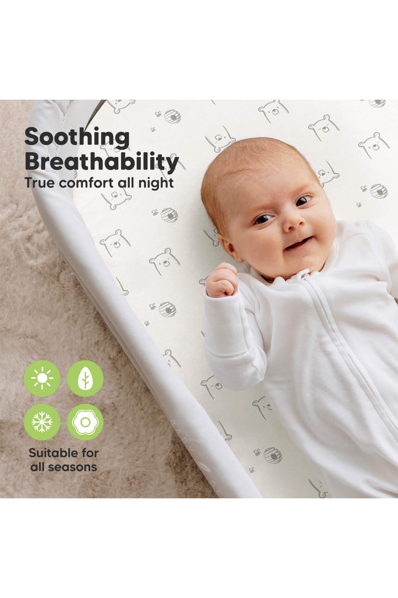 2-Pack Soothe Fitted Bassinet Sheets, Alternate, color, Bumble Bear