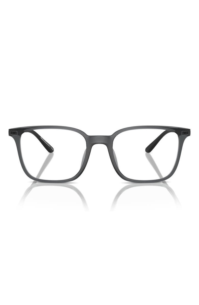 Emporio Armani 54mm Square Optical Glasses, Main, color, Shiny Black / Demo Lens