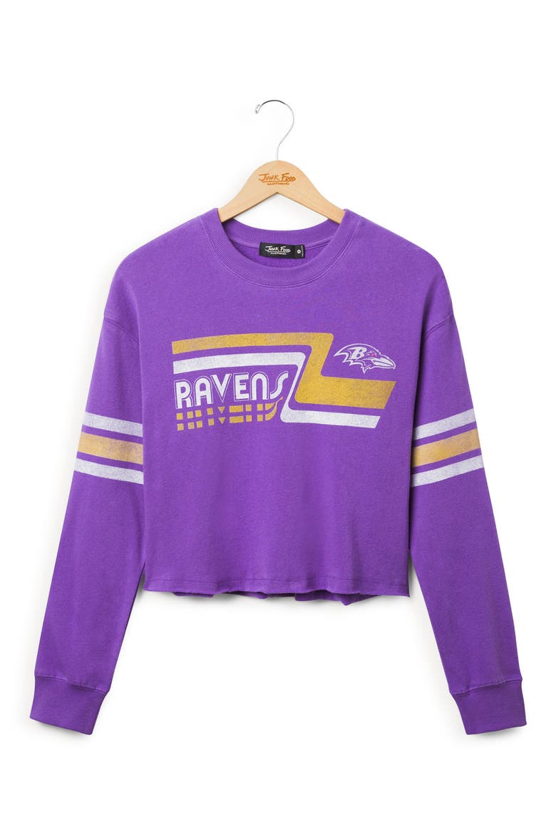 Ravens Retro Cropped Graphic Sweatshirt, Main, color, PURPLE