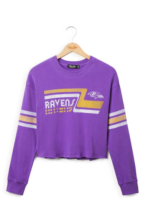 Ravens Retro Cropped Graphic Sweatshirt