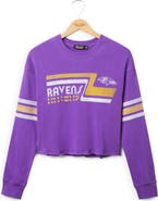 Junk Food Ravens Retro Cropped Graphic Sweatshirt