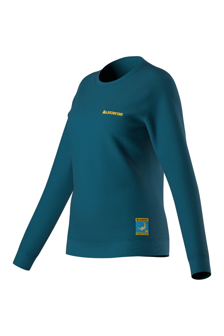 Climbing On The Moon Sweatshirt - Women's, Alternate, color, Turchese/Giallo
