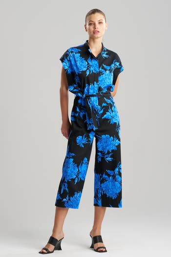 Natori Miyako Printed Cotton Chino Crop Jumpsuit