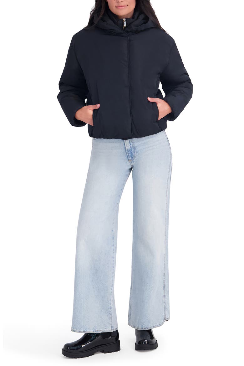 Hooded Puffer Jacket, Alternate, color, BLACK