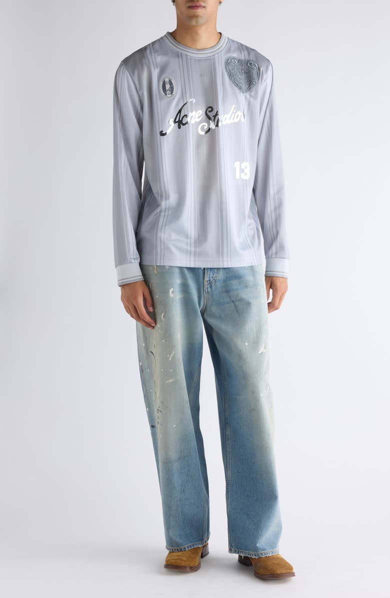Acne Studios Edwin Sports Long Sleeve Graphic T-Shirt, Alternate, color, Grey