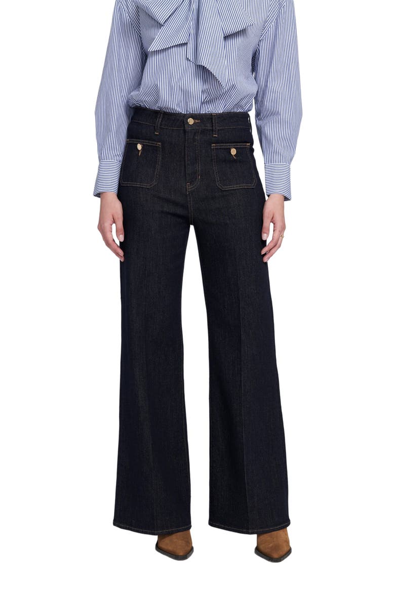 Patch Pocket Wide Leg Jean Wide-Leg Pants, Main, color, Indigo