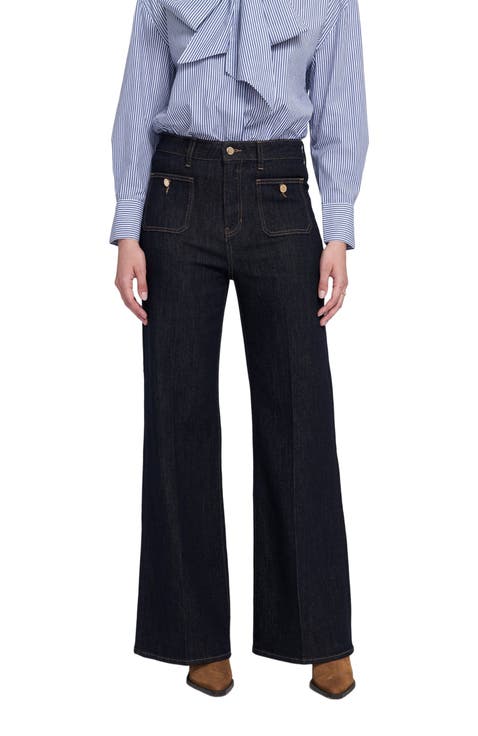 Patch Pocket Wide Leg Jean Wide-Leg Pants