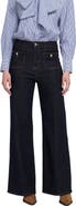 ELLE Collection Patch Pocket Wide Leg Jean Wide-Leg Pants
