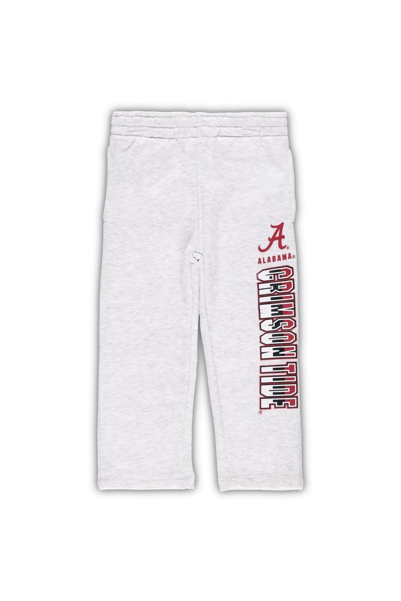 Toddler Heather Gray/Crimson Alabama Crimson Tide Playmaker Pullover Hoodie & Pants Set, Alternate, color, Heather Gray