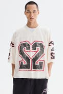 H&M Oversized Fit Printed Mesh T-shirt
