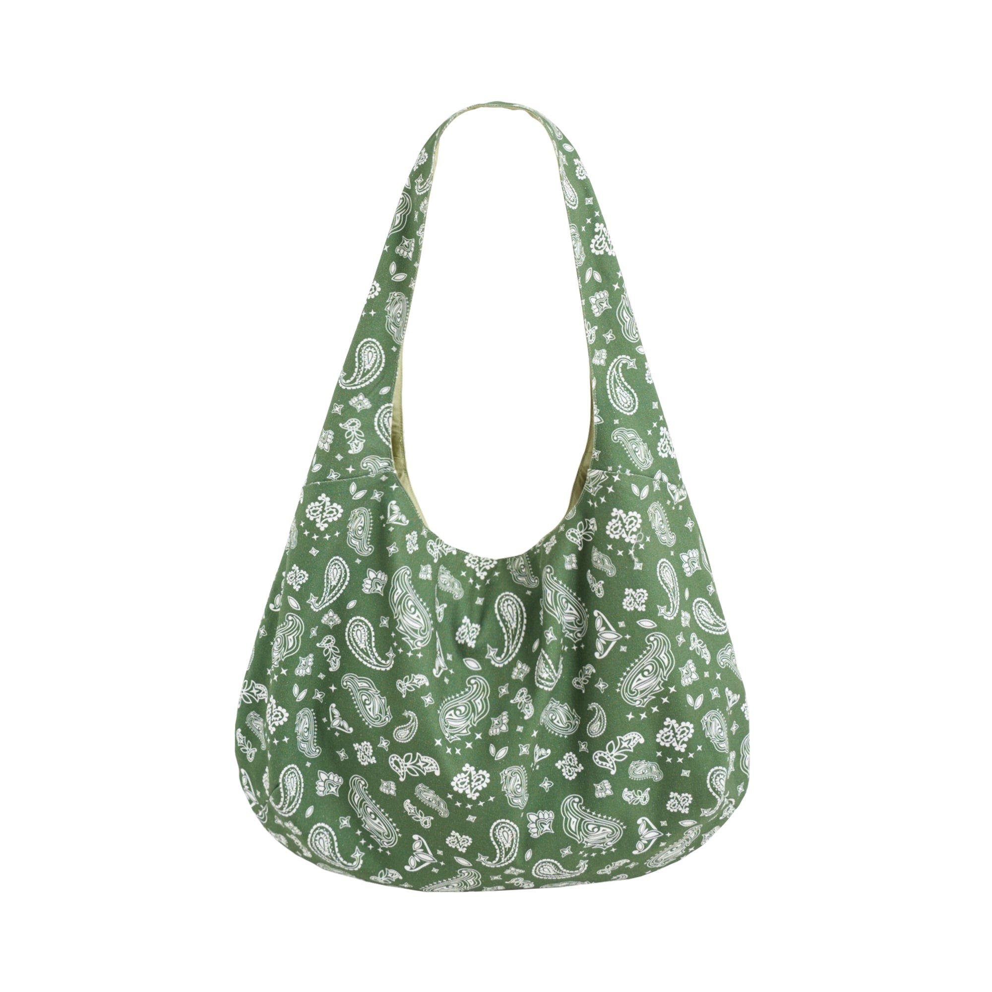 Lost Pattern NYC "Paisley" Cotton Hobo Shoulder Bag, Main, color, Sagebrush Green