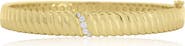 The Lovery Fine Jewelry CZ Accent Wave Bangle