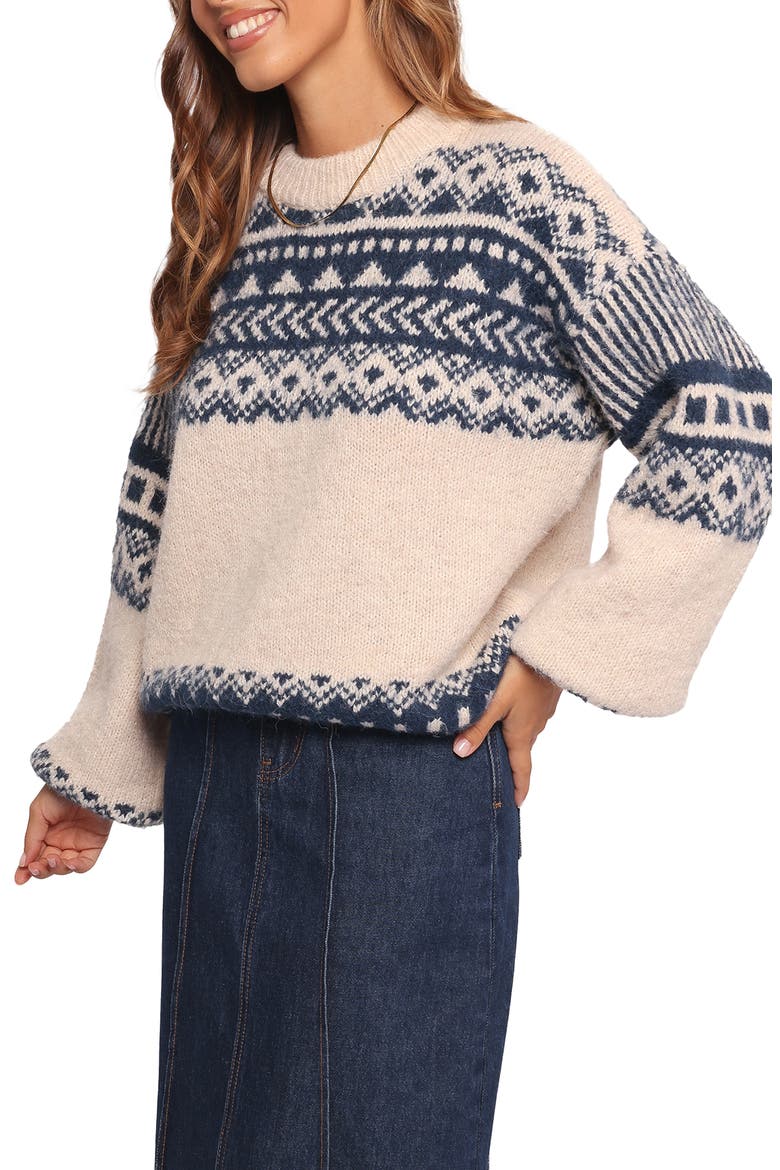 Lincoln Fair Isle Sweater, Alternate, color, NAVY
