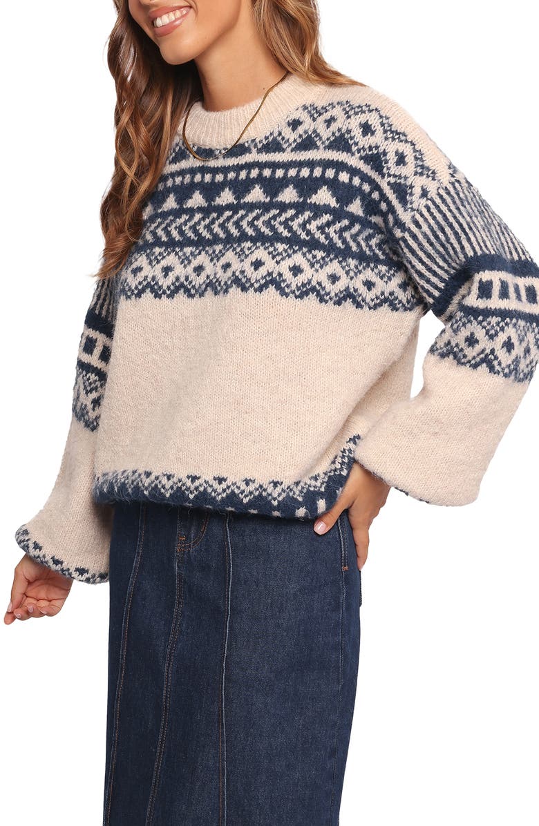 Petal & Pup Lincoln Fair Isle Sweater, Alternate, color, Navy
