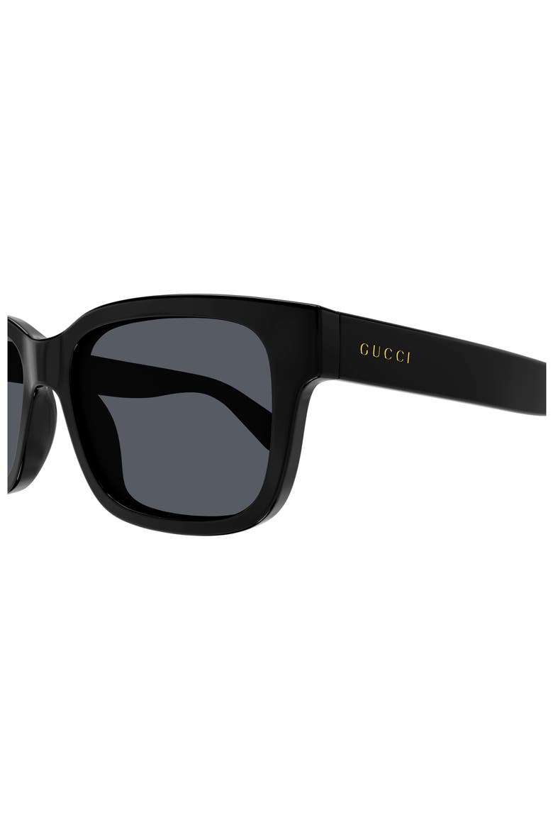 56mm Rectangular Sunglasses, Alternate, color, BLACK
