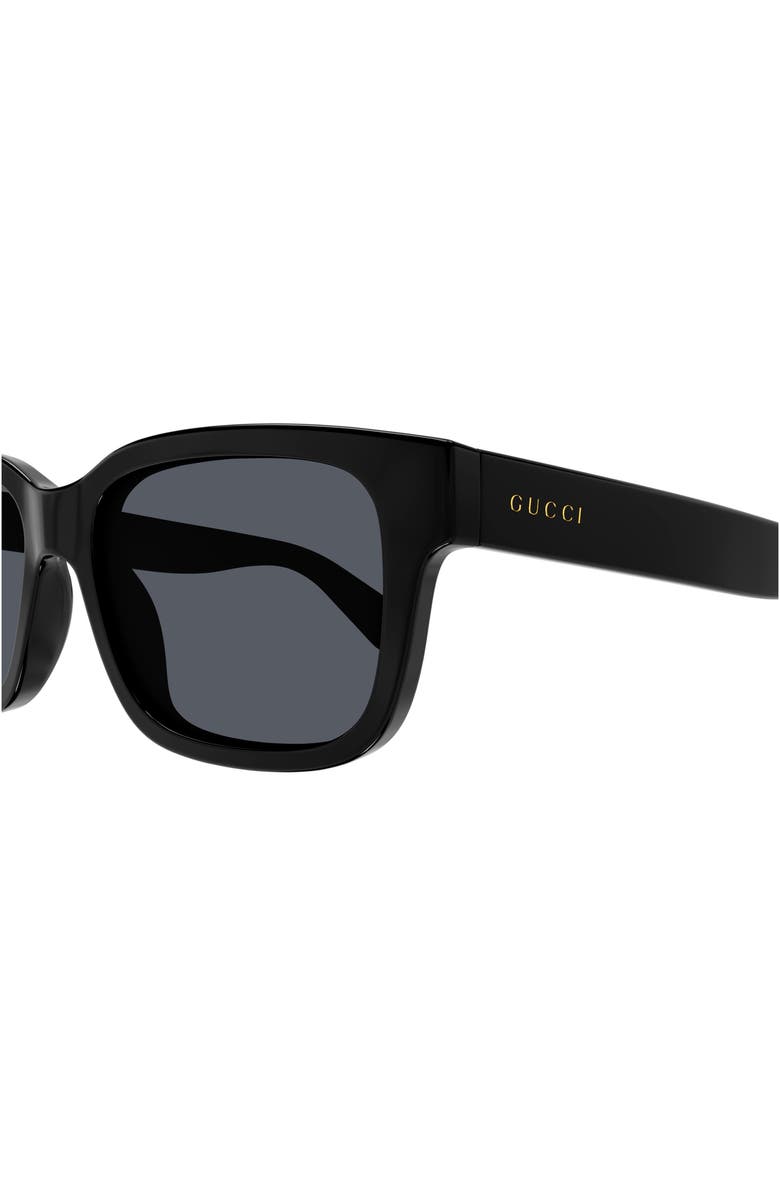 Gucci 56mm Rectangular Sunglasses, Alternate, color, Black
