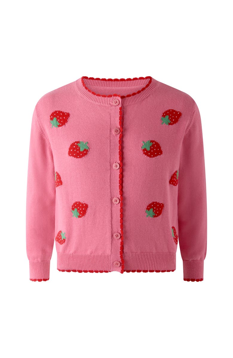 Rachel Riley Strawberry Cardigan, Main, color, Pink