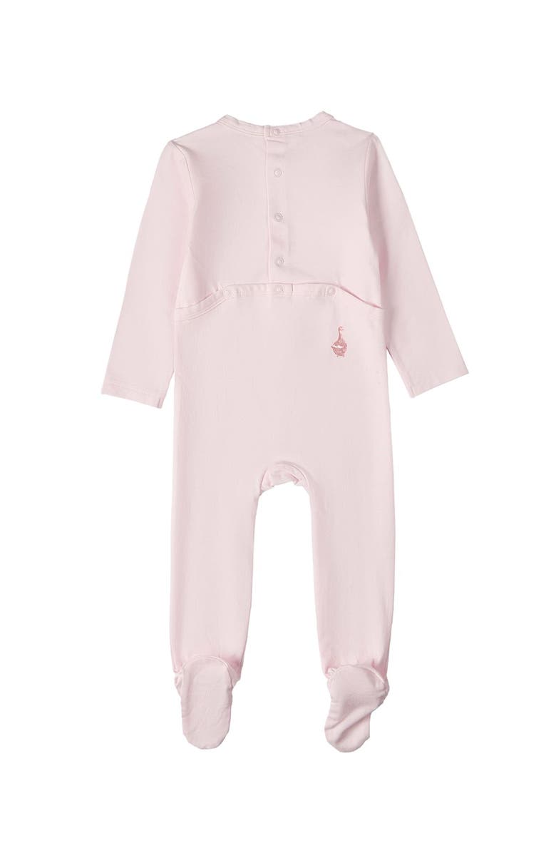 MiniMoi Girl And Her Waddling Ducks Cotton Rich Footie, Alternate, color, Baby Pink